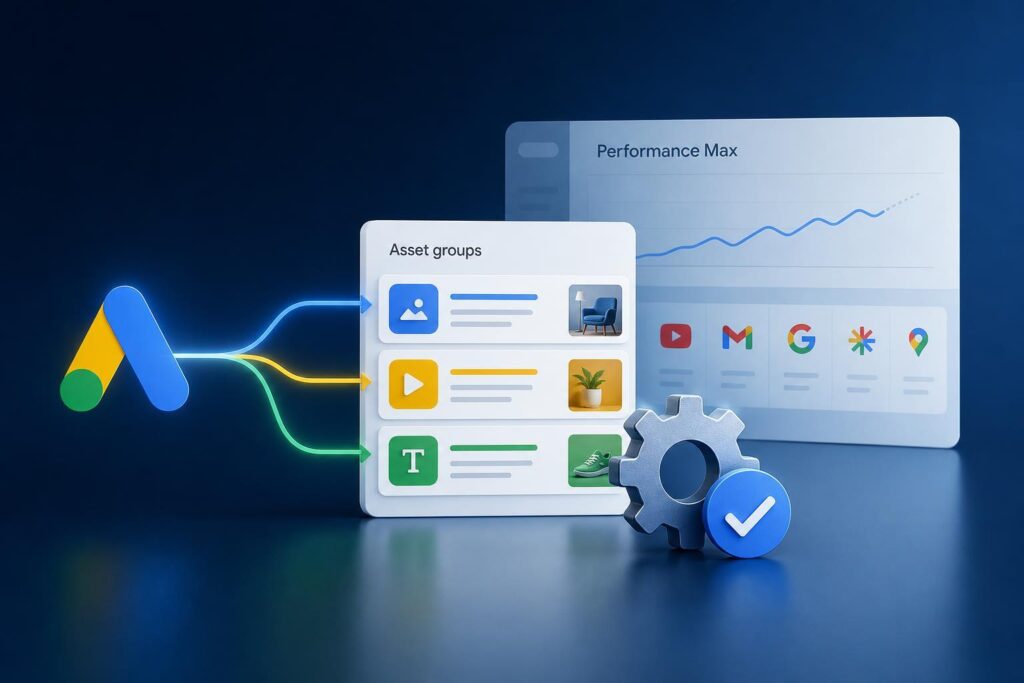 Ako správne nastaviť asset groups v Performance Max kampani