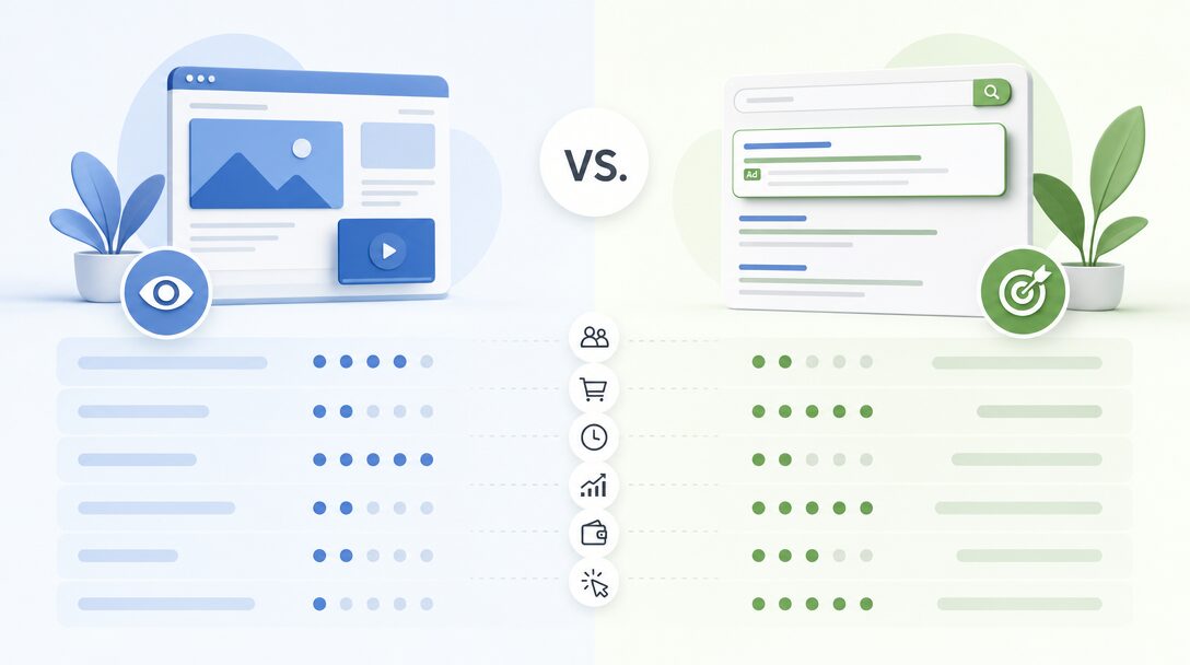 Display reklama vs Search reklama – porovnanie dvoch formátov Google Ads