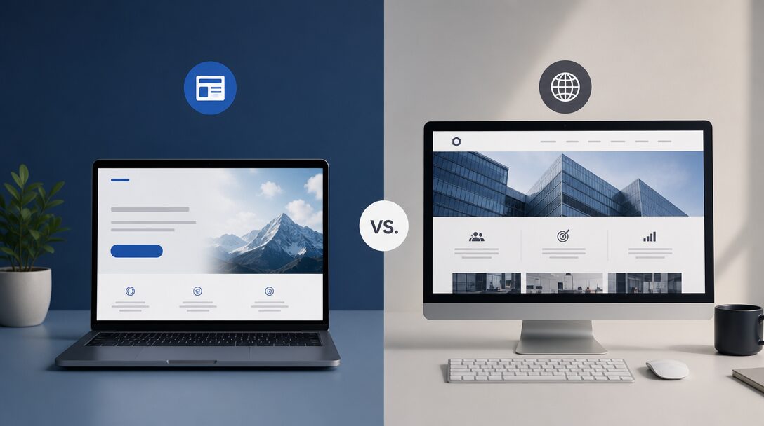 Rozdiel medzi landing page a firemným webom