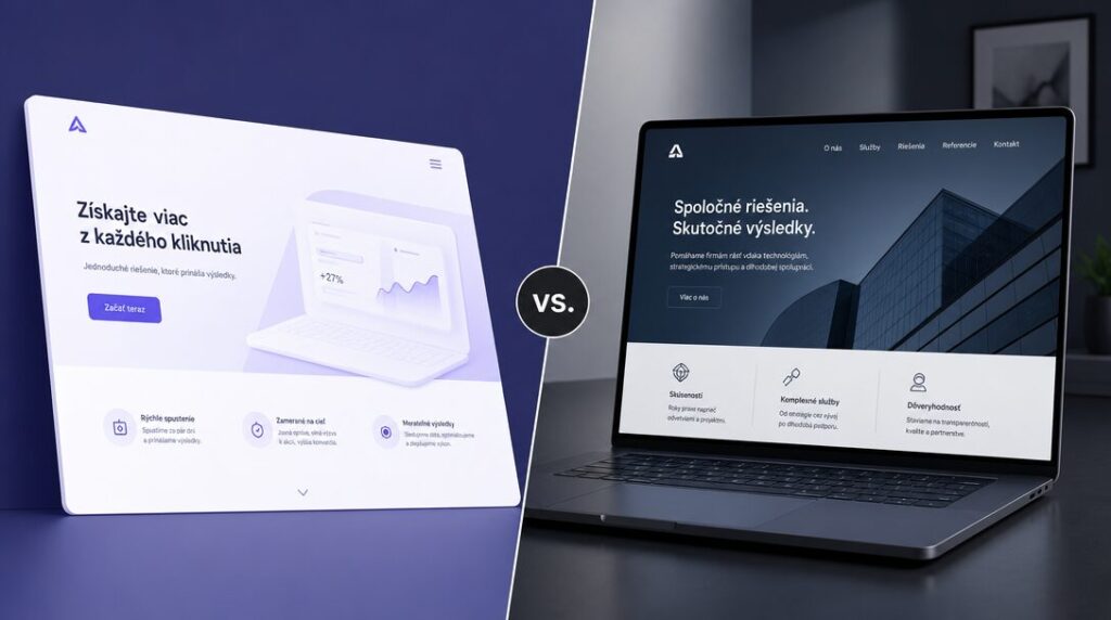 Landing page vs. firemný web