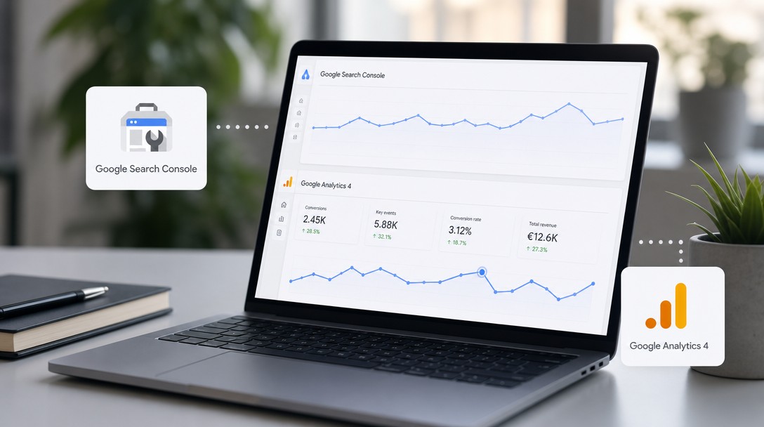 Sledovanie konverzií na webe cez Google Search Console a GA4