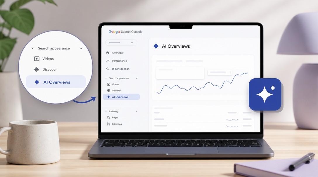 AI Overviews report v Google Search Console – navigácia