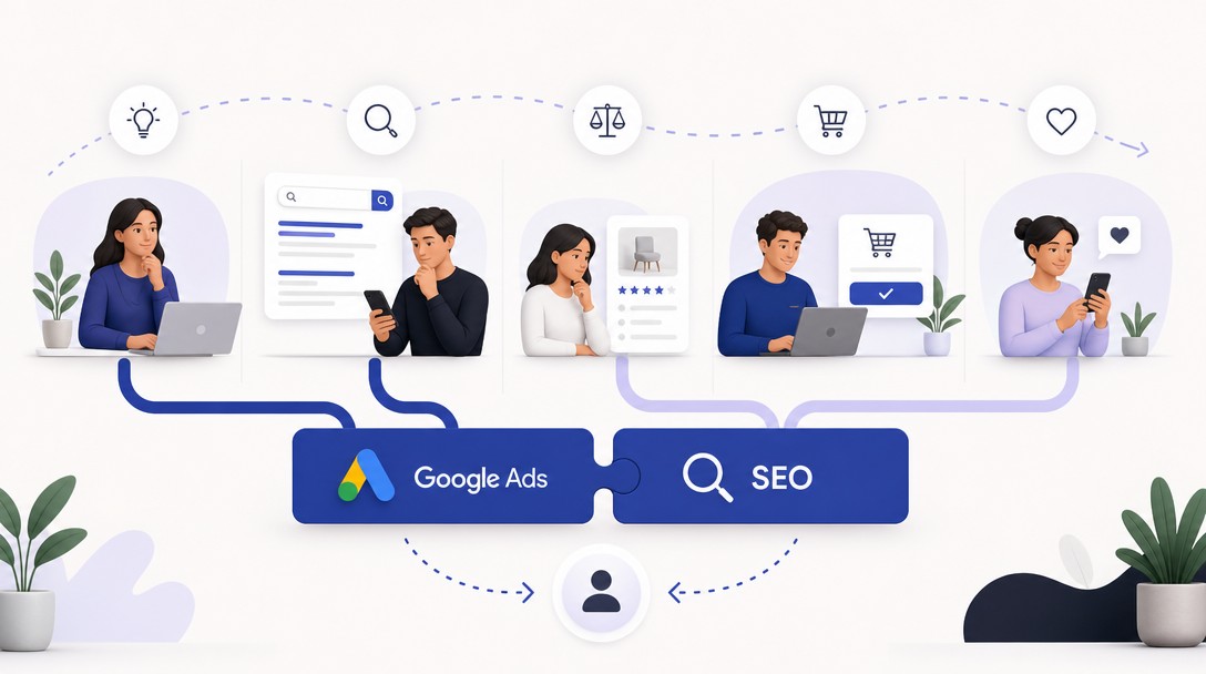 Google Ads a SEO – fázy nákupného rozhodovania zákazníka