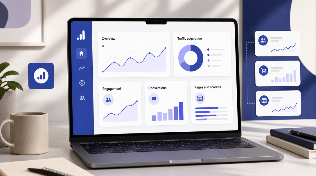Google Analytics 4 – prehľad reportov výkonu webu