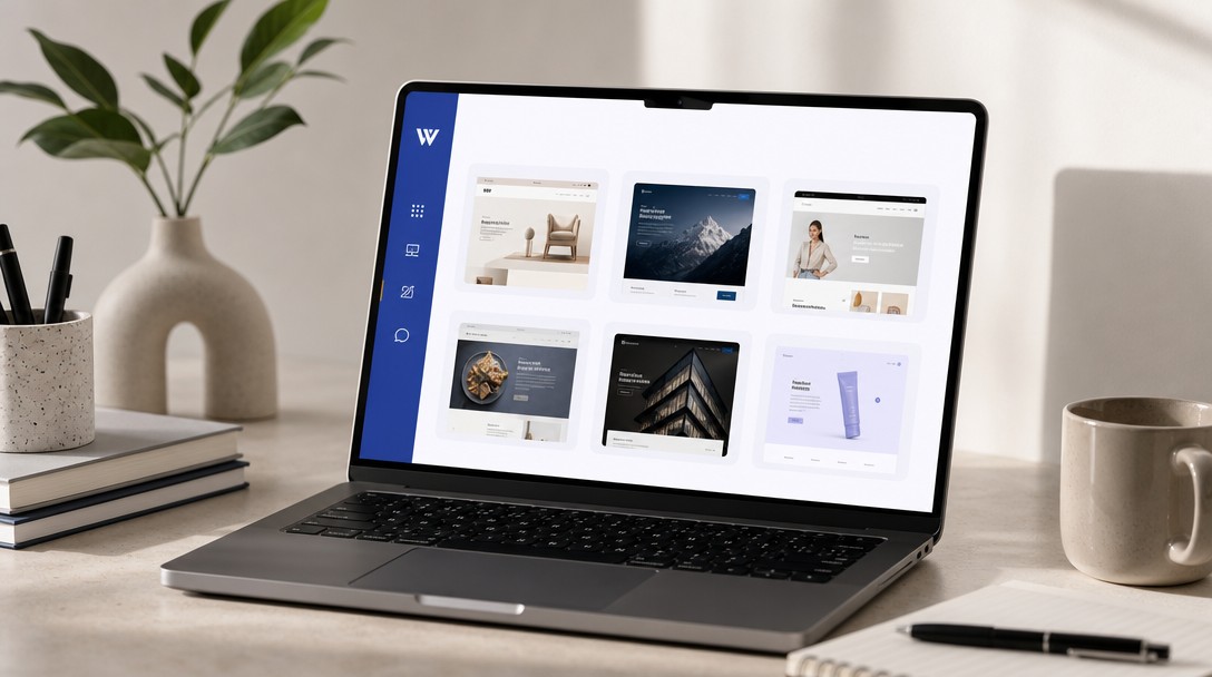Portfólio webovej agentúry s ukážkami realizovaných webstránok na obrazovke