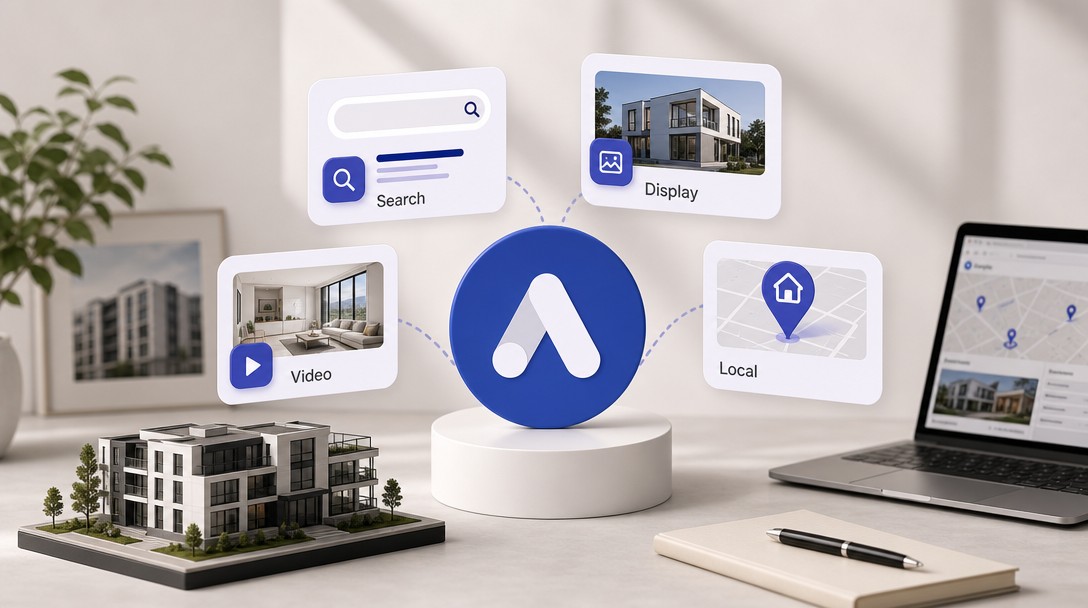 Marketing nehnuteľností – typy Google Ads kampaní pre realitky