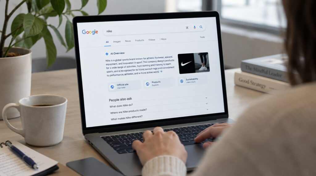 AI Overviews pri brandových dopytoch – vyhľadávanie značky v Google